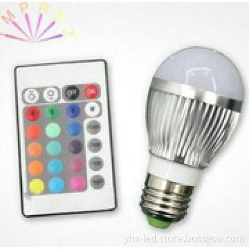 5W E27 remote control rgb led bulb